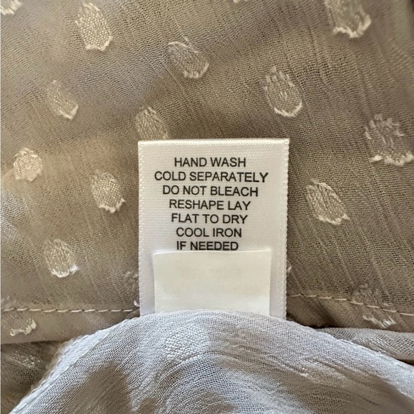 Roz Ali Boho Womens Long Sleeve Sheer Geometric Pattern Blouse Tie Neck Size Med - Picture 7 of 14